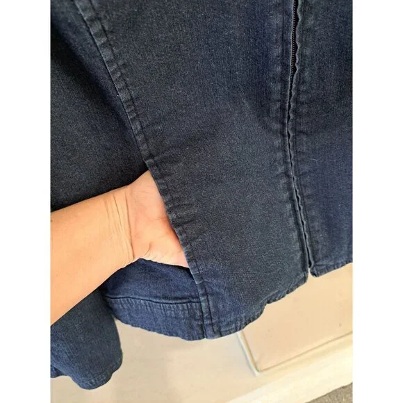 Eileen Fisher Womens Full Zip Blue Denim Jean Jacket Size M Cotton Blend - Picture 6 of 10